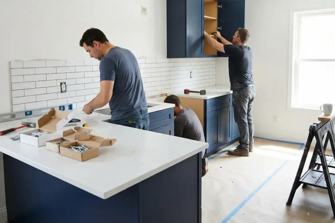 Moderne woonkeuken met kookeiland en inbouwapparatuur 2026